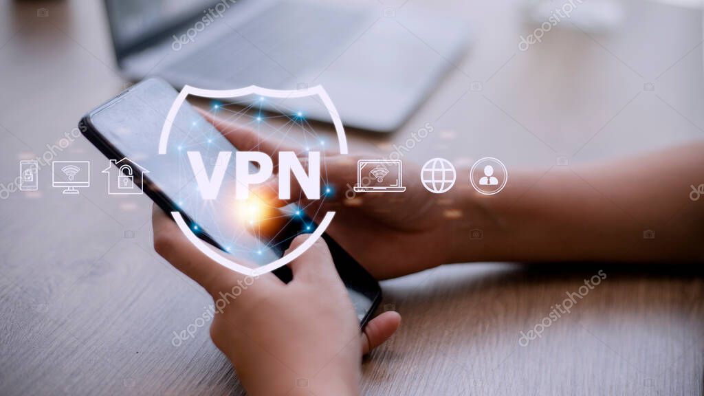 Abstract secure network and VPN connection concept